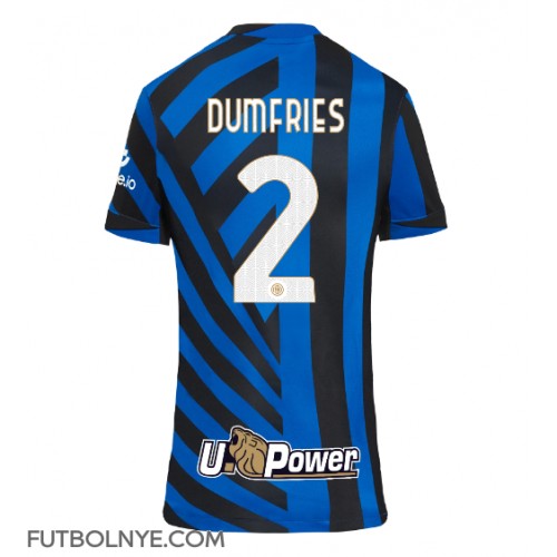 Camiseta Inter Milan Denzel Dumfries #2 Primera Equipación para mujer 2024-25 manga corta